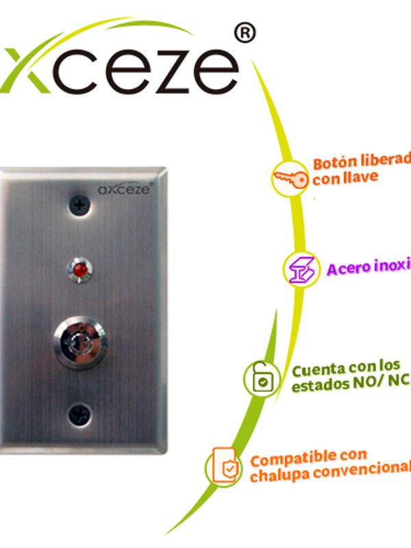 Switch Tipo Llave Axceze Ax-k40 Tipo Seguridad On/off Spdt Con 2 Llaves E Indicador Con Luz Roja.
