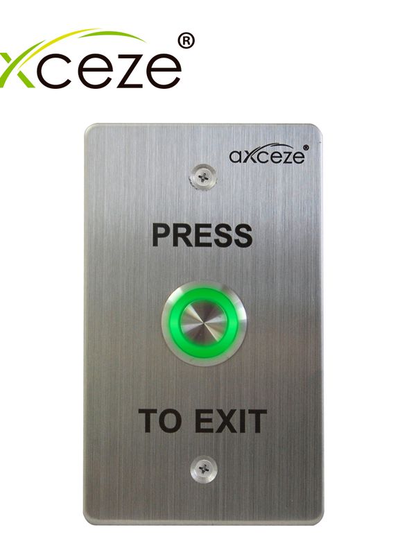 Boton Liberador Axceze Ax-b90  Boton Tipo Push Para Exterior Proteccion Ip67  Fabricado En Acero Inoxidable  Conexion A 2 Hilos  Medidas 115 X 70 X 36mm  Cuenta Con Los Estados N.o.  Y N.c.