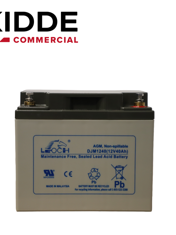 Bateria De Respaldo 12v40a De Alta Densidad Energetica Y Bajo Mantenimiento 12v 40ah Ideal Para Los Paneles Vs Y Vm Y Fuentes Auxiliares Kidde