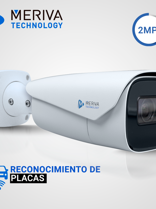 Camara Ip Bullet Lpr Meriva Technology Mapr-200 / 2mp / H.265+ / Lente Motorizado 7 - 22mm / 70 - 100m Ir / Ip67 / Metalica / 12 Vcd / Poe / Soporta Micro Sd Hasta 256 Gb (no Incluida) / 1 Entrada + 1 Salida De Audio / 1 Entrada + 1 Salida De Alarma / Salida Bnc / Onvif / Analitica Reconocimiento De Placas Hasta 10,000 Placas (no Requiere Nvr)