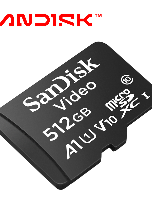Tarjeta Memoria Micro Sd Xc Sandisk Video 512gb Sdsdqas5-512g-bp / Optimizada Para Videovigilancia 24/7 / Alta Resistencia / Opera En Temperaturas De -25 A 85 Grados Centigrados / Especial Para Camaras Ip Y Dvr Movil