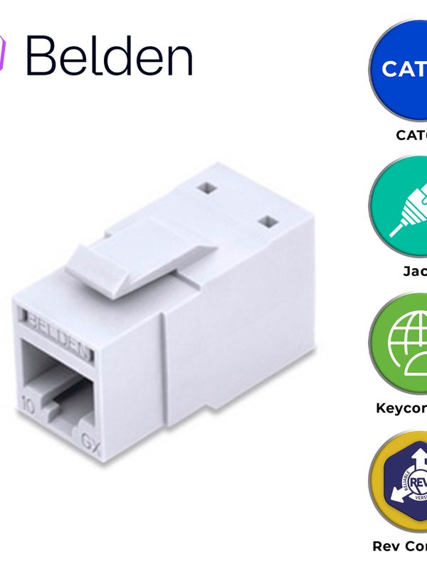 Conector Modular Jack Cat6a Rj45 Belden Rvamjkuew-s1 / Revconnect / Interior / Blanco / Pieza
