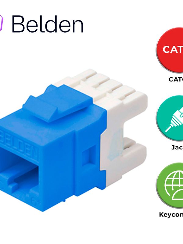 Conector Modular Jack Cat6+ Rj45 Belden Ax104193 / Keyconnect / Interior / Azul / Pieza