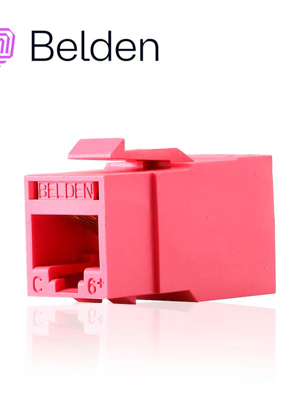 Conector Modular Jack Rj45 Cat6 Revconnect Belden Rv6mjkutr-s1 Estilo Keyconnect Rojo Claro Compatible Con Faceplate Ax102660,ax102655,ax102249 Esquema De Cableado T568a/b Herramienta Compatible Rvutt01 Uso Interior Calibre Del Conductor 23-24 Awg