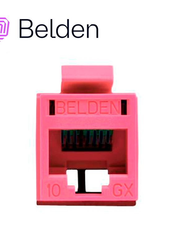 Conector Modular Jack Rj45 Cat6a Revconnect Belden Rvamjkutr-s1 Estilo Keyconnect Rojo  Claro Compatible Con Faceplate Ax102660,ax102655,ax102249 Esquema De Cableado T568a/b Herramienta Compatible Rvutt01 Uso Interior Calibre Del Conductor 23-24 Awg