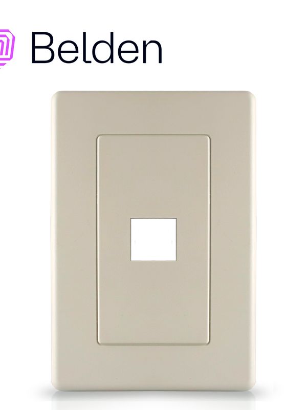 Placa De Pared A0405255 Belden 1 Puerto Mdvo Color Gris