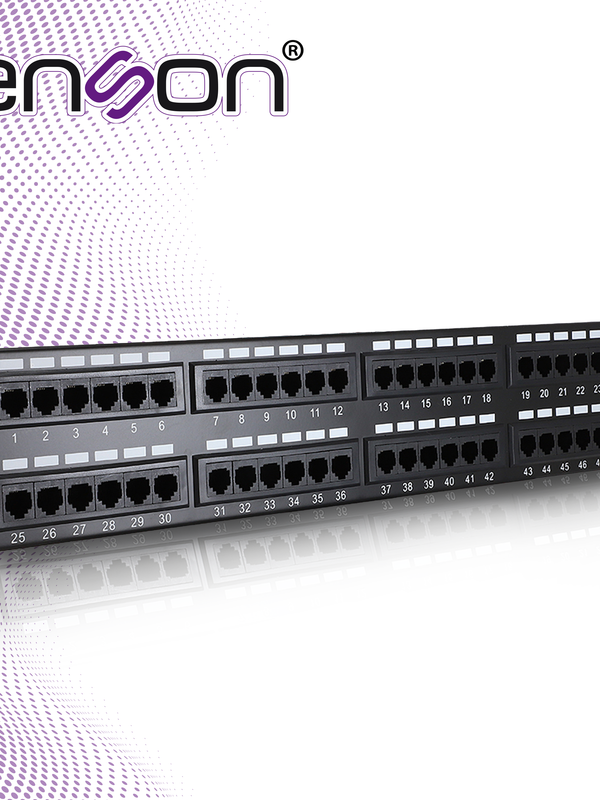Patch Panel Enson Ens-pa48p7 2ur Precargado Cat6 48 Puertos Montaje En Rack Estandar 19