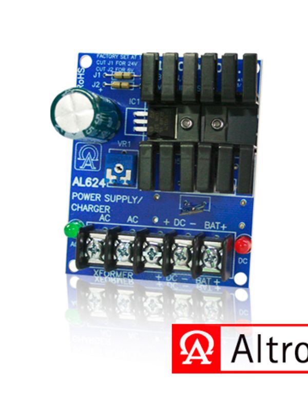 Fuente De Alimentacion/cargador Altronix Al624 Convierte Una Entrada De Ac De Bajo Voltaje En Una Salida De 6vdc, 12vdc O 24vdc. Esta Fuente De Alimentacion De Uso General Tiene Una Amplia Gama De Aplicaciones Para Control De Acceso, Seguridad Y Accesorios De Sistemas De Cctv Que Requieren Energia A