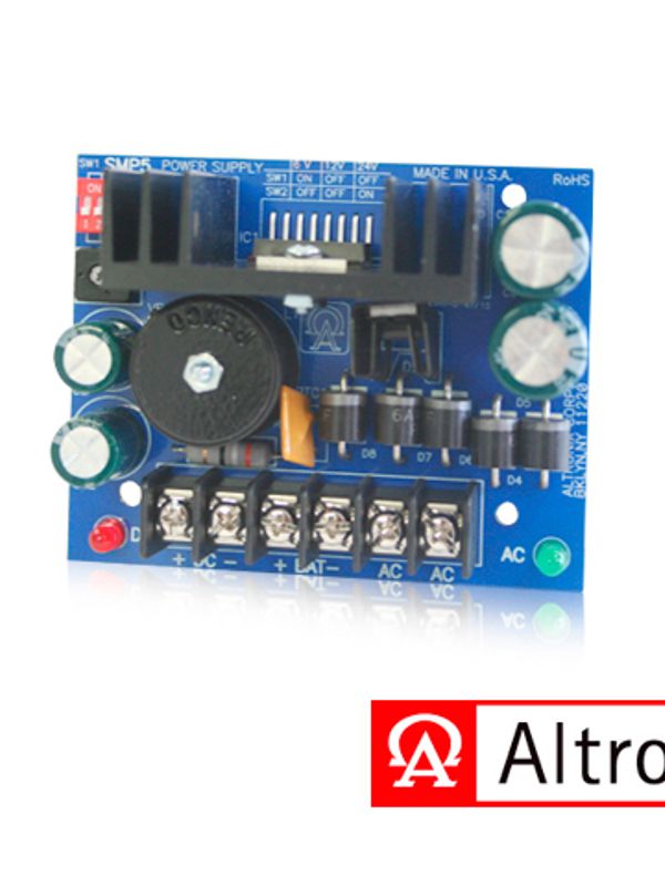 Fuente De Alimentacion/cargador Altronix Smp5 Convierte La Entrada De Bajo Voltaje Ac En 6vcc, 12vcc O 24vcc A 4a De Corriente De Suministro Continuo. Esta Fuente De Uso General Tiene Una Amplia Gama De Aplicaciones Para Control De Acceso, Seguridad Y Accesorios De Sistemas De Cctv Que Requier