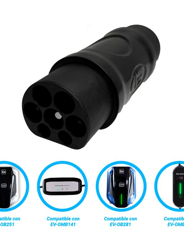 Adaptador T2-gb/t Alter De Conector Tipo 2 A Gb/t Compatible Con Cargadores Ev-omb281, Ev-ob253, Ev-omb121 Y Ev-omb141