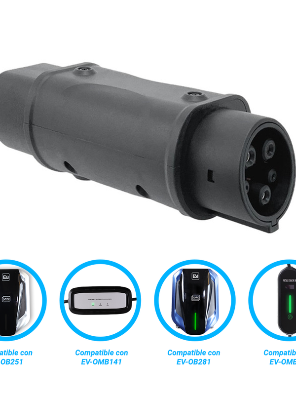 Adaptador T2-t1 Alter De Conector Tipo 2 A Tipo 1 Compatible Con Cargadores Ev-omb281, Ev-ob253, Ev-omb121 Y Ev-omb141