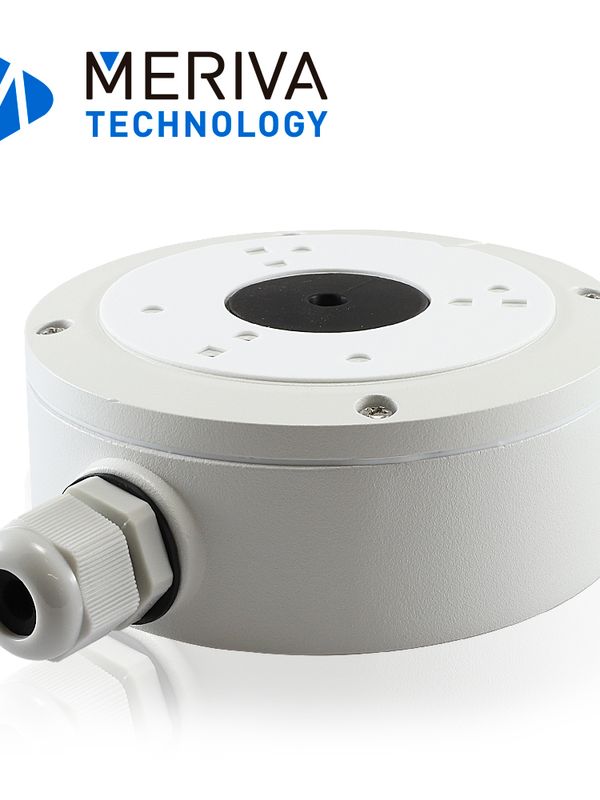 Caja De Conexiones Redonda Meriva Technology Mva-jb0301 / Montaje En Pared O Techo / Compatible Con Camaras Prefijo Msc / Mfc / Mbashd Tipo Bullet En Analogico Con Lente Fijo / Camaras Con Prefijo Mob Tipo Bullet En Ip Con Lente Fijo