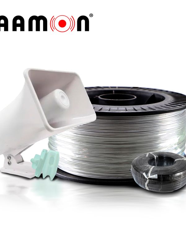 Kit De Accesorios Para Cerca Electrica Paamon/ Pam-cac600 Cable Alambre De Aluminio - Cable Doble Aislado De Alto Voltaje 100mt - Pam-aispasow Aisladores De Paso - Pam-aisesquinaw Aisladores De Esquina - Pam-sre30w Sirena 30w