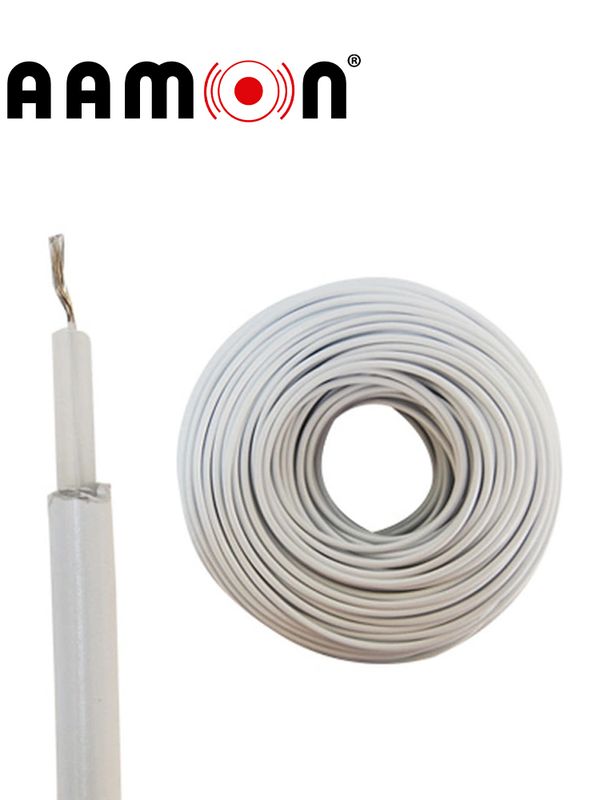 Cable Doble Aislado Color Blanco Cab-doble Aislado -w-100m Paamon Capa Aislante De Polietileno Con Cubierta Extra De Pvc Y Nailon Conductor 22awg De Aleacion De Aluminio Para Exterior Soporta Hasta 18,000 Volts Rollo De 100 Metros
