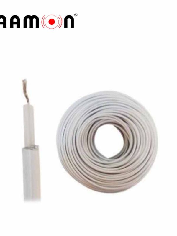 Cable Doble Aislado Color Blanco / Cab-doble Aislado -wp-100m Paamon / Capa Aislante De Polietileno Conductor 22awg De Aleacion De Aluminio Para Exterior Soporta Hasta 18,000 Volts Rollo De 100 Metros Ideal Para Cerca Electrica