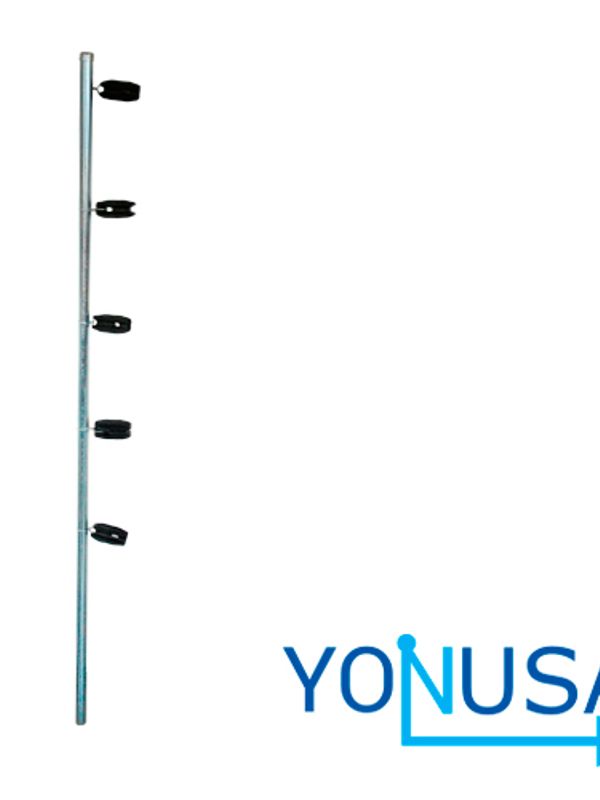 Poste Esquina Premium Yonusa Circular 1pulgada De Diametro Para Esquina De 1.20mts Galvanizado Con 5 Aisladores