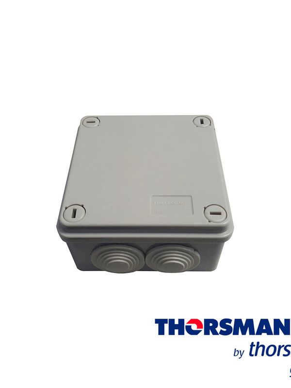 Caja Estanca Ip55 Thorsman 20000-00001 Dimensiones 100x100x50 Mm Ideal Para Cctv, Caja De Registro Y Tapa Con Tornillos De Ajuste De 1/4 De Vuelta, Color Gris, Conos Para Tubo De 3/4” Diametro Maximo, Cuenta Con 6 Entradas, Grado De Proteccion Ip 55, Resistencia Al Impacto Ik 08, Resistencia Al Hilo Incandescente: 650o Materia Prima: Abs Certificaciones/normas/pruebas, Cumple Con La Norma: En 6067