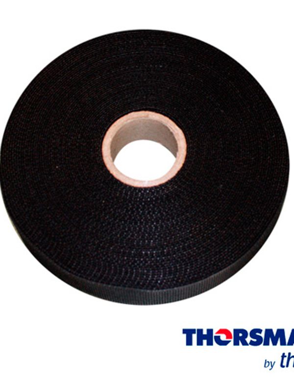 Rollo De Cinta De Contacto  Thorsman Color Negro L 25 Mts -16mm 4500-02006,ideal Para Todo Tipo De Cables, Diseñada Para El Amarre, Identificacion Y Correcta Distribucion, Certificado  Rohs
