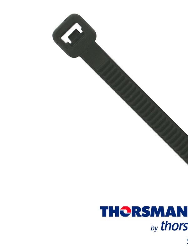 Cincho Nylon Th-360 Thorsman 4200-05001 Color Negro A 4.8mm- L 368 Mm Bolsa/100pzs Diametro Maximo Capacidad De Atado 105mm, Fabricado En Poliamida (nylon 66), Grado De Flamabilidad Ul 94 V-2,  Resistente A La Corrosion, Humedad Y Climas Extremos, Tension 22 (kg) Ideal Para Ductos Y Cables