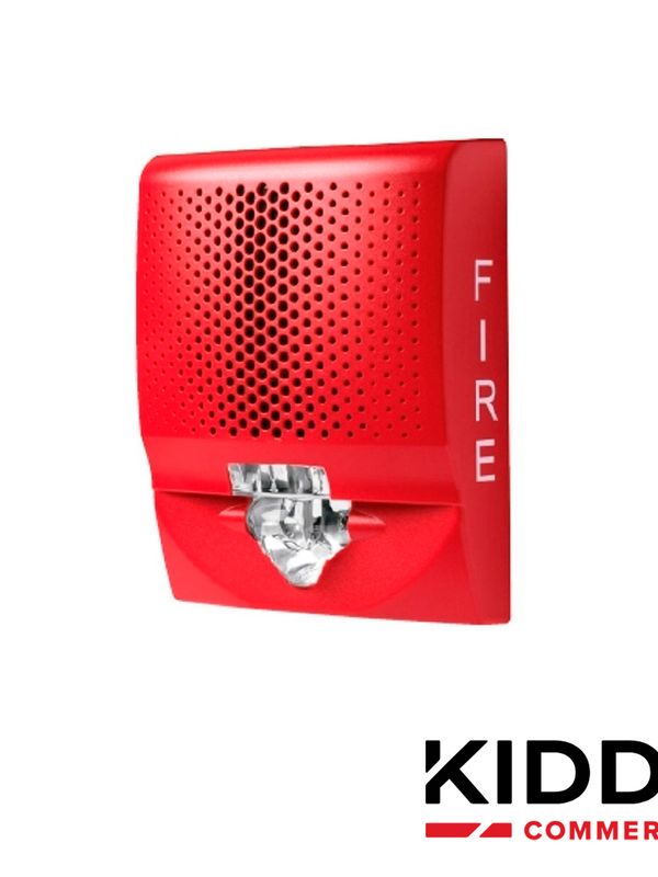 Altavoz De Pared / Luz Estroboscopica Kidde G4svrf, 15-110cd, Rojo, Alta Fidelidad 520hz / Salida De Audio De 90dba / Compatible Con Panel De Audio Ans25mdr2 / Requiere Base De Montaje Grsw-10 (no Incluida).