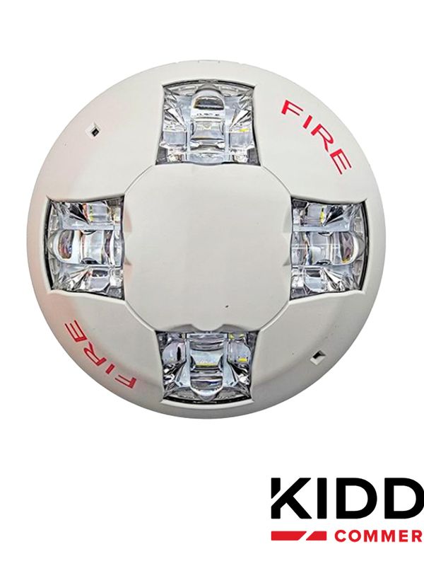 Luz Estroboscopica De Techo Kidde / Egcvwf / 15-115 Cd / Blanca / Con Señalizacion De Incendio / Incluye Placa De Cableado Lateral