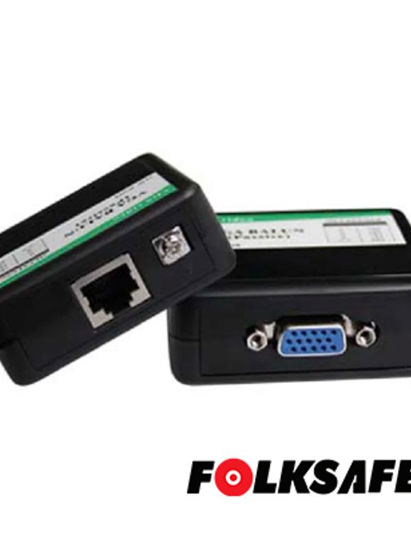 Extensor De Video Vga, Folksafe Fs-6001p Transmisor/receptor, Soporta Hasta 180mts Resolucion De 640 X 480(checar Tabla De Resoluciones) Utilizando Cable Utp Cat 5e/6(recomendable 100% Cobre).