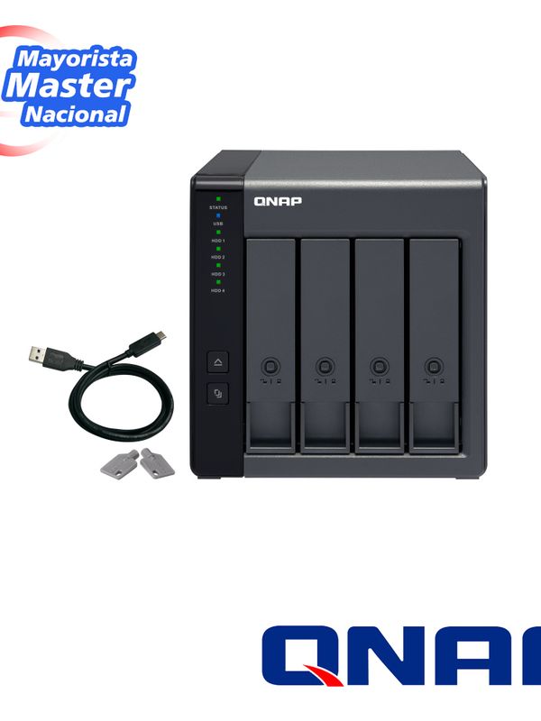 Caja De Expansion De Almacenamiento Qnap Tr-004-us / 4 Bahias Frontales Sata 3.5 Pulgadas Y 2.5 Pulgadas / Montaje En Escritorio / Interconexion Via Usb / Compatible Con Nas Qnap Y Servidores Windows-mac