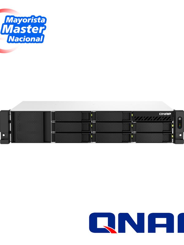 Nas Qnap Ts-873aeu-4g-us / Procesador Amd Ryzen V1500b / Memoria Ram 4gb / 8 Bahias Frontales Sata 3.5 Pulgadas Y 2.5 Pulgadas / 2 Puertos Rj45 2.5gbe / Montaje En Rack 2ur / Aplicaciones Pymes Para Compartir Y Respaldar Datos En La Nube
