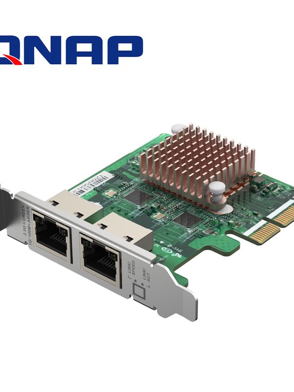 Tarjeta De Red Qnap Qxg-2g2t-i225 / Dos Puertos Ethernet Rj45 Con Velocidad De 2.5gbe / Pci Gen 2 X2