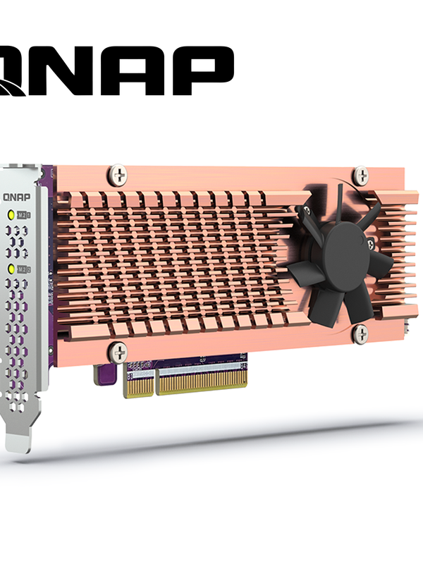 Tarjeta De Expansion Qnap Qm2-2p-384a Para 2 Ssd M.2 Pcie Gen3 X4, Interfaz Pcie Gen3 X8, Con Soportes Low-profile Y Full-height