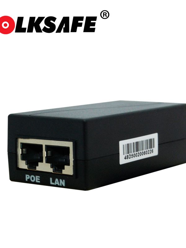 Inyector Poe Folksafe Fs-48d500 / Fast Ethernet / 802.3af / Entrada De Voltaje 100-240vac / Salida De Voltaje 48vcd, 0.5a - Ideal Para Video Ip