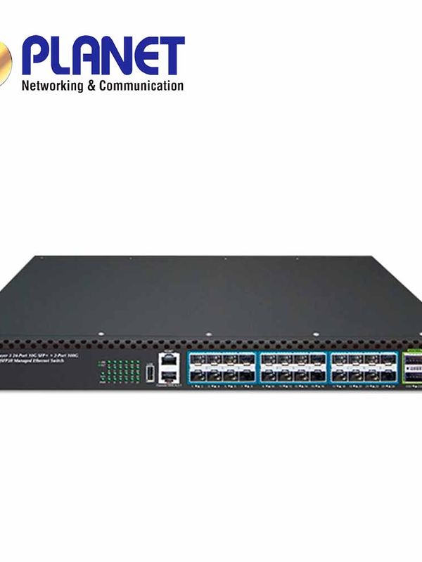 Switch Administrable L3 10g Xgs-6350-24x2c Planet 24 Puertos 10g Sfp+ / 2 Puertos 100/40g Qsfp28 / 800 Gbps Non Blocking / L3 Rip Routing / L3 Ospf Routing