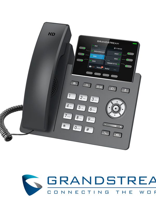 Telefono Ip Grado Carrier Grandstream Grp2613 / 4 Cuentas Sip / 6 Lineas / 6 Teclas Multi Funcion Pantalla Color Lcd Tft / 2 Puertos 10/100/1,000mbps / Hasta 24 Teclas Blf / Alimentacion Poe Af / 5vcd/0.6a