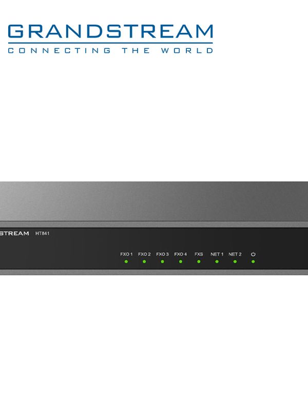 Gateway Fxo Grandstream Ht841 / 4 Puertos Fxo / 1 Puerto Fxs / 3 Cuentas Sip / Conferencia 3 Vias / Soporta Fax / Alimentacion Poe 802.3af/12 Vcd/1a