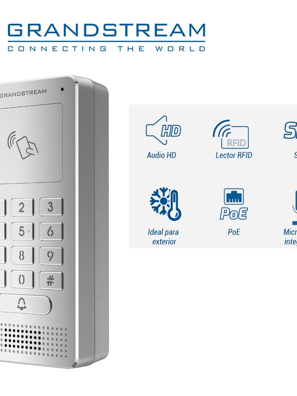 Audio-portero Ip Exterior Tipo Villa Grandstream Gds3702 / Sip / Teclado De 12 + 1 / Metalico Ip66 Ik10 / 1 Puerto 10/100mbps / Soporta Hasta 2,000 Tarjetas Rfid (125khz) /2 Relevadores 125vca/0.5a 30vcd/2a / Soporta Wiegand / Microfono Y Altavoz Integrado / Alimentacion Poe Af