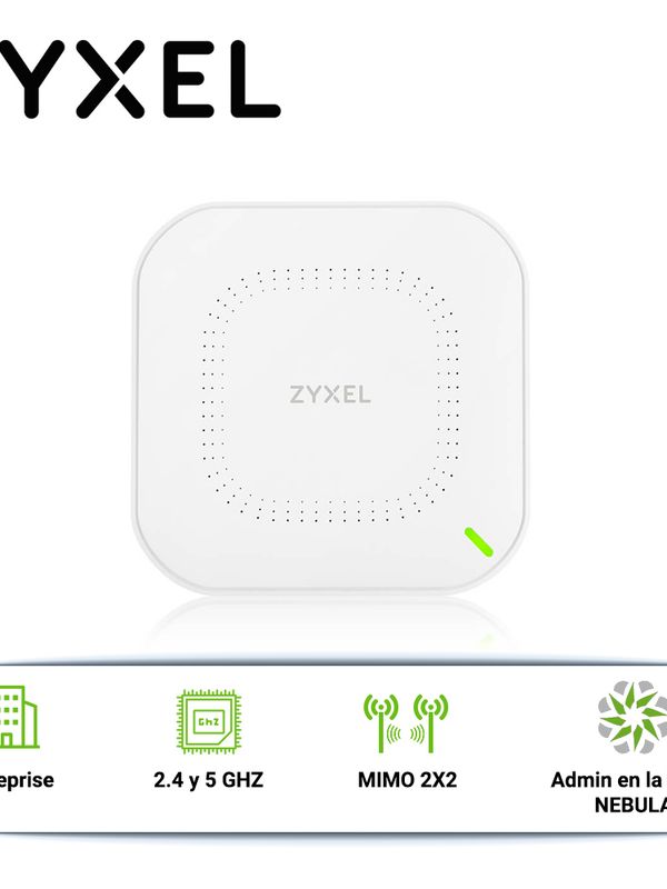 Access Point Zyxel Nwa1123acv3 Interior 1 Puerto Lan Rj45 10/100/1000 Mbps Mu-mimo 2x2 2.4ghz 300mbps 5ghz 866mbps Wifi 802.11ac Wave 2 Administrable Con Nebula Alimentacion 12vdc 1a/poe Af (inyector No Incluido)