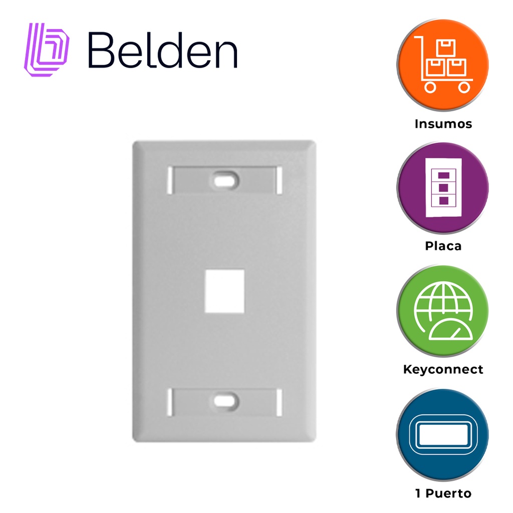 AX102660 PLACA DE PARED (FACEPLATE) BELDEN AX102660 / INTERIOR / BLANCO /1 PUERTO / PIEZA