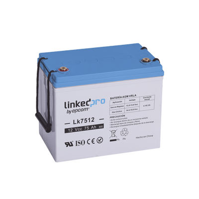 Batería de respaldo 12 V | 75 Ah | AGM | Especial para equipo electrónico | UPS | Sistemas de Emergencia | Aplicaciones Fotovoltaicas | Terminales T3