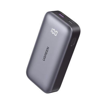 Mini Power Bank 30W | 10 000 mAh | 2 Puertos PD3.0, USB C+A | Carga Rápida | Pantalla Digital | Compatible con iPhone 16 Pro Max/15/14, MacBook Air, iPad, Galaxy S24 Ultra, | Color Negro.