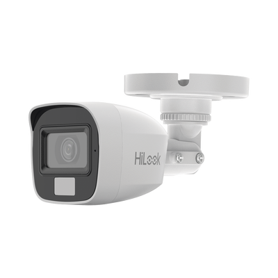 [Dual Light + ColorVu] Bala TURBOHD 2 megapixel / 20 mts IR + 20 mts luz blanca / Lente 2.8 (100° de Visión) / Exterior IP66 / Audio por Coaxitron / TVI-AHD-CVI-CVBS / Metal / Smart-Hybrid light