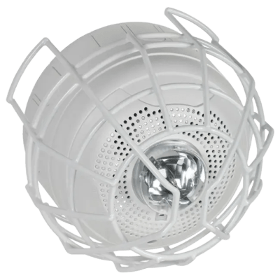 Protector De Rejilla Anti Vandalismo Y Golpes Accidentales, Color Blanco, Para Sirenas/Estrobos/Bocinas System Sensor, Montaje en Superficie en Techo, 8.55Altox8.55Anchox6.23Profundidad