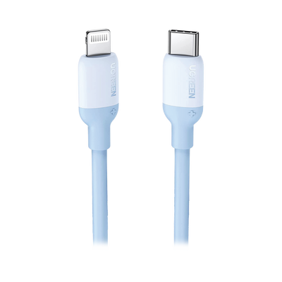 Cable USB-C a Lightning / Certificado MFi / 1 Metro / Adecuado para iPhone, iPad, iPod / Carga Rápida PD 20W / Sincronización de Datos de hasta 480 Mbps / Goma de Silicona y TPE. / Suave al Tacto / Color Navy Blue