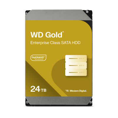 Disco Duro Empresarial WD Gold / SATA 6 Gb/s / 24 TB / 7200 RPM / Tecnología HelioSeal / ArmorCache / 5 Años Garantía / 2.5M Horas MTBF