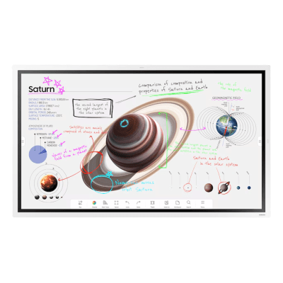 Pizarra Interactiva Digital / 55 4K UHD (3840x2160) / Touch IR 20 Puntos / Whiteboard 4 Usuarios Simultáneos / Tizen 9.0 / WiFi / VESA 400x400