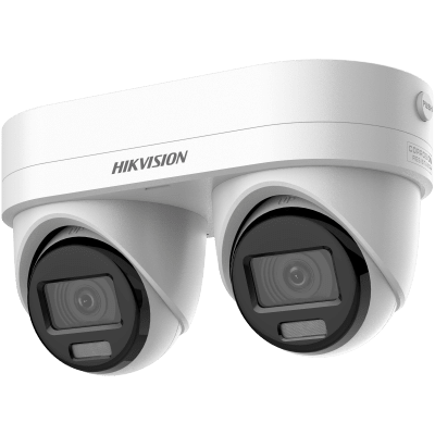 PanoVu Series / Lente Dual de 4 Megapixel / 2 Lentes Fijos de 2.8 mm / Recomendado para Pasillos o Esquinas / IP67 / IK10 / PoE / WDR 120 dB / 10 mts IR / Entrada y Salida de Audio y Alarma / MicroSD / ACUSEEK