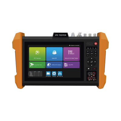 Probador de Vídeo con Pantalla LCD de 7 para IP ONVIF / 8MP TVI + 8MP CVI + 8MP AHD + SDI/EXâ€SDI + Multímetro + Cable TDR / Prueba de Red de Fibra Óptica + Medidor de Distancia Laser + Cámara Integrada