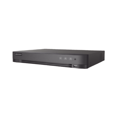 DVR 4 Canales TurboHD + 4 Canales IP / 8 Megapixel (4K) / Audio por Coaxitron / 1 Bahía de Disco Duro / Salida de Video en Full HD / H.265+