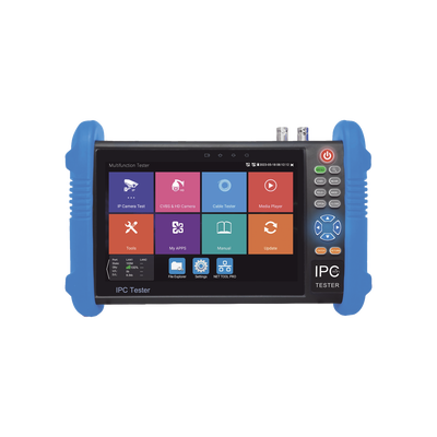 Tester de Video Profesional | Pantalla 7| Prueba IP/HD/Analógicas | TVI/CVI/AHD/CVBS | IP ONVIF | 4K/8K | H.264/H.265 | HDMI | PTZ | Scanner IP | TDR | Salidas 12V/24V/PoE | Activación Simultanea.