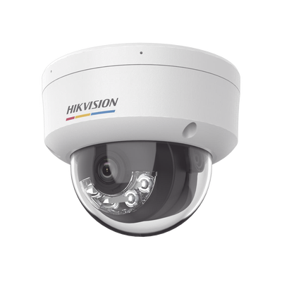 [Dual Light + ColorVu] Domo IP 4 Megapixel / Lente 2.8 mm / 30 mts IR + 30 mts Luz Blanca / Micrófono Integrado / ACUSENSE Lite / Exterior IP67 / IK08 / WDR 120 dB / PoE / Micro SD