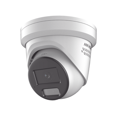 [Dual Light + ColorVu] Turret IP 8 Megapixel / Lente 2.8 mm / 40 mts IR + 40 mts Luz Blanca / Exterior IP67 / Luz Intermitente y Alerta de Audio / Micrófono Integrado / Videoanaliticos (Filtro de Falsas Alarmas) / ACUSEARCH